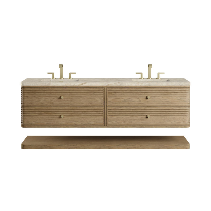 Meuble-lavabo double l 72 po Allamari, Tajnar Eclos, Dune Mist