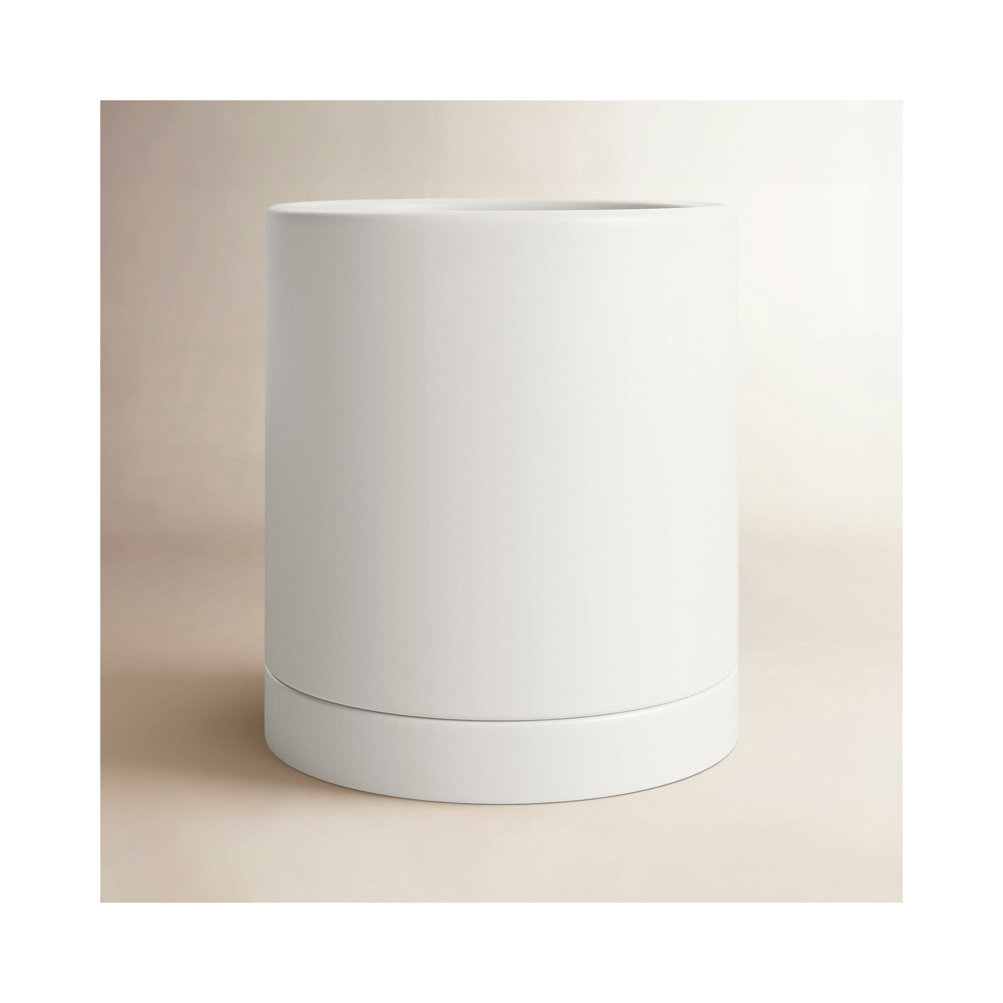 Carlotta Ceramic Pot Planter, 12" H x 12" W x 12" D, White