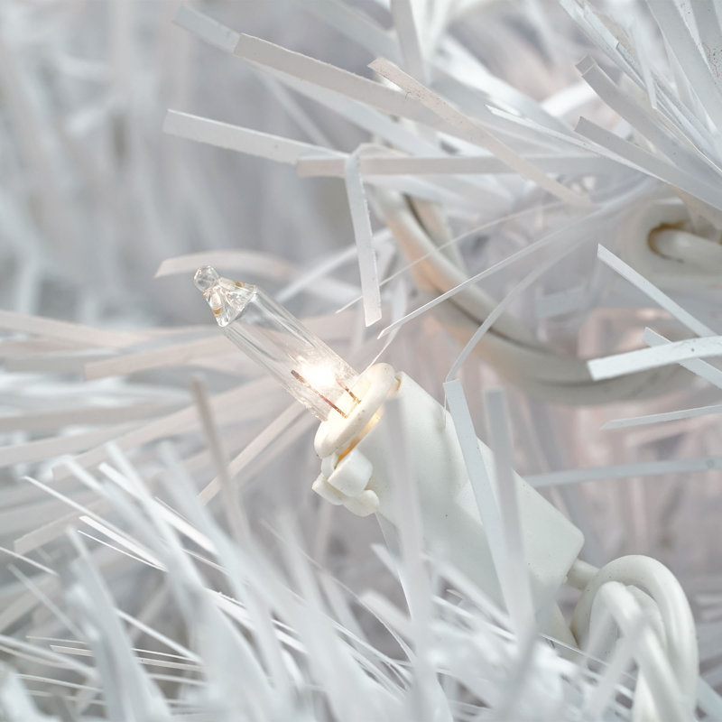 Guirlande de Noël artificielle en épinette blanche pré-éclairée 9 'x 12 "-dura-lumières transparentes dura