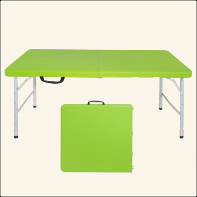 4Ft Green Portable Folding Table Indoor&Outdoor Maximum Weight 135KG Foldable Table For Camping