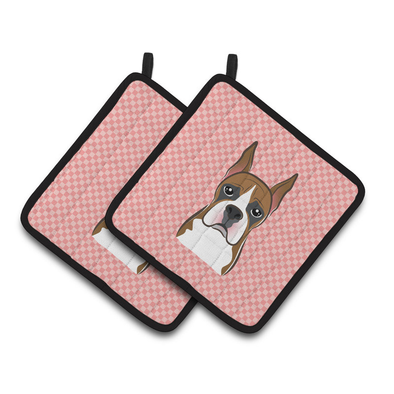 Cuisinier poignée boxer caroline trésors Checkerboard, Rose