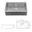 Évier de cuisine encastrable 30 po x 19 po x 10 po à cuve simple encastrable en acier inoxydable calibre 16