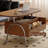 Oval-shaped adjustable mobile coffee table