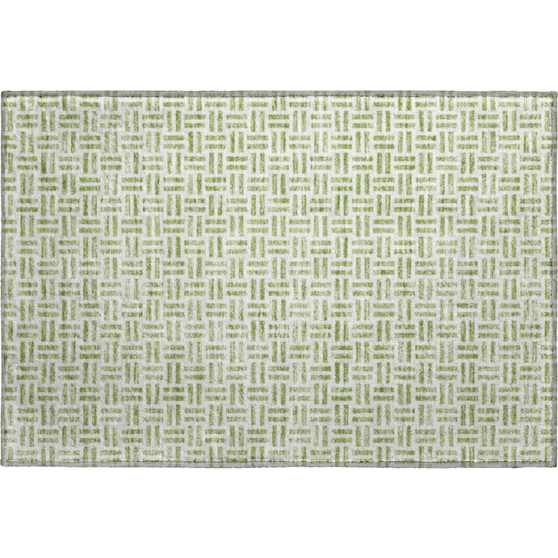 Premium Machine Washable Prisco Aloe Rug, Rectangle 1'8" x 2'6"