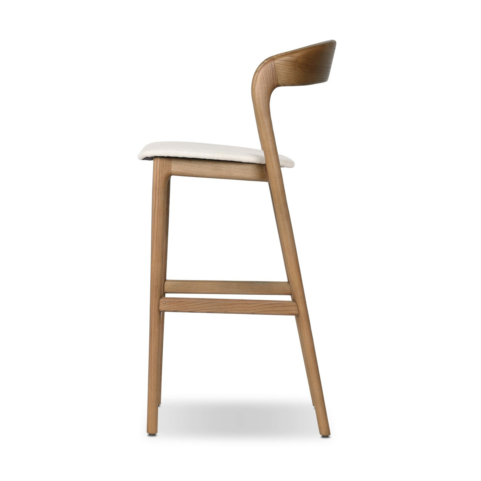 Kayla Bar and Counter Stool, Alcala Cream Polyester Blend/Amber Ash, Bar Stool (30.5" Seat Height)
