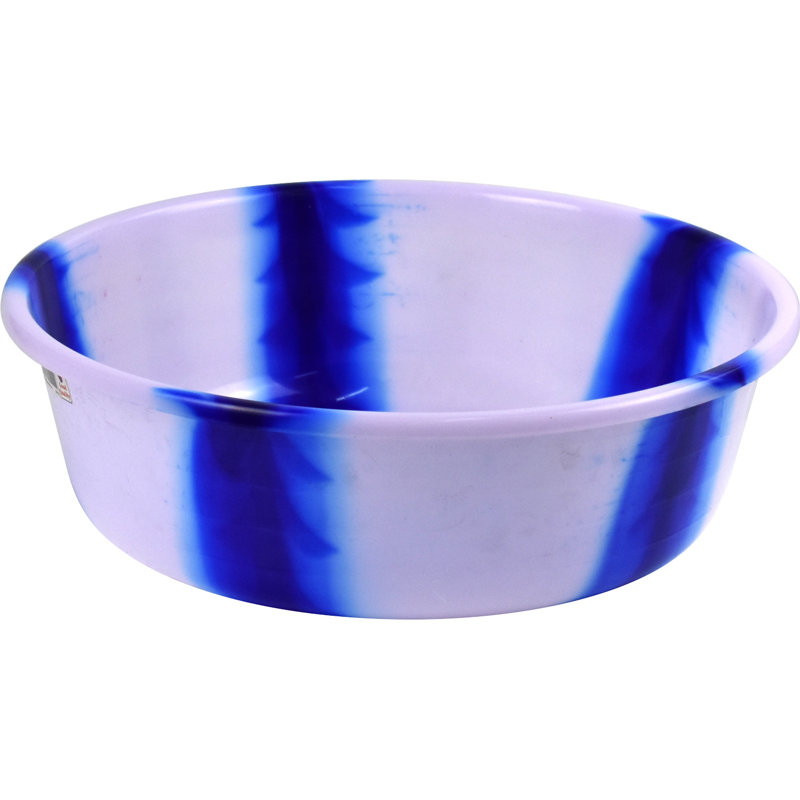 Tie-Dye Colour Plastic Round Wash Basin, Blue
