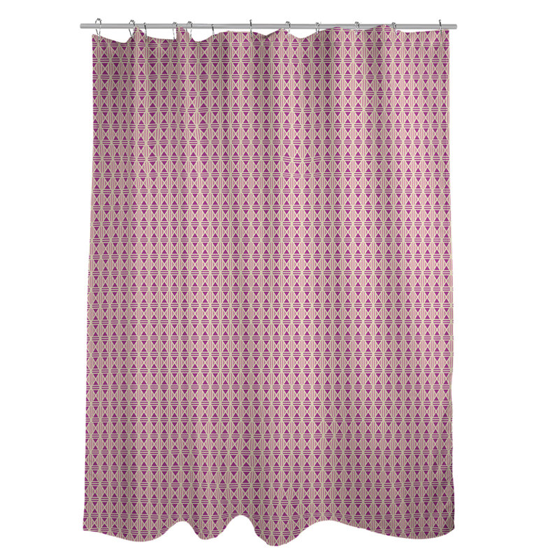 Katelyn Elizabeth Geometric Shower Curtain, Pink/Yellow