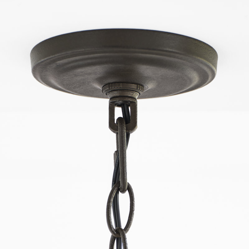Leander 1 - Light Pendant, Smith Steel, 24.75" H x 18.25"W x 18.25" D
