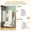 Armoire-penderie Mikenlee 71″ en métal blanc avec tiroirs – Solution de rangement gain de place pour les appartements et les chambres d'amis