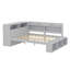 Lit de jour avec tablettes de rangement et ports USB intégrés-125242029