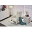 Chaise berçante confortable en lin et coton avec repose-pieds réglable - gris foncé-1557735694