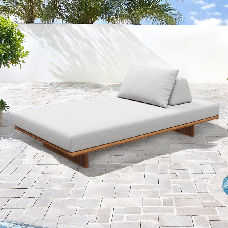 Outdoor hotel villa leisure reclining chair, White