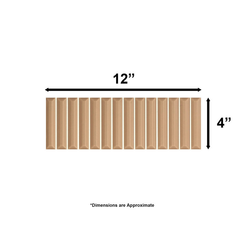 Hashi 4" x 12" Fluted Kit Kat Cotto Matte Italian Wall Tile
