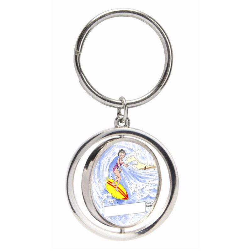 Personnalisé Surfer - Porte-clés filature féminine, Oui