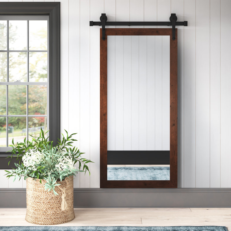 Miroir de salle de bain singapour, H 72 po x l 31 po, Noyer foncé