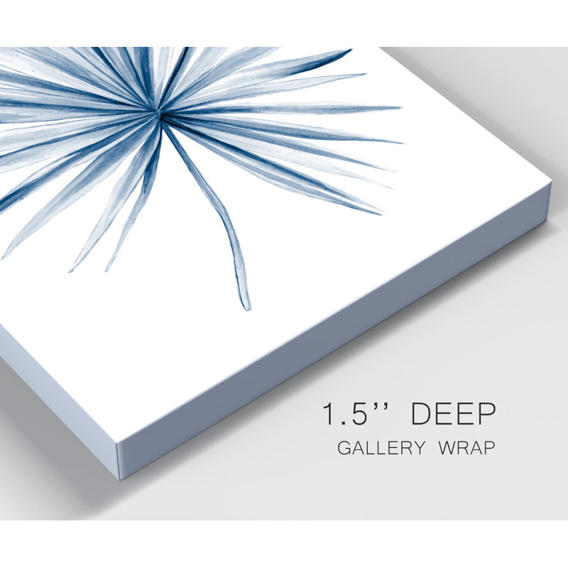 Reproduction d’art sur toile tendue « Indigo tropical Leaves II », H 20 po x l 16 po x P 1 po