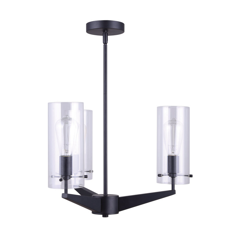 Lustre classique/traditionnel ombré 3 lumières Omak, Noir