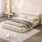 Upholstered Platform Bed With Thick Fabric,Grounded Bed With Solid Frame-833419709
