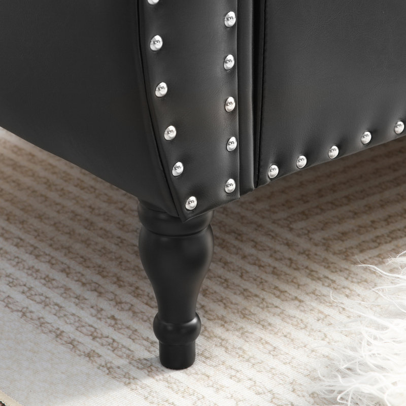 Banc de bout de lit Mid-Century, Noir