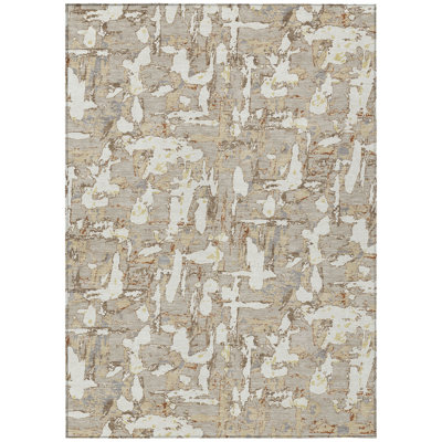 Machine Washable Indoor/Outdoor Chantille ACN2678 Abstract Rug