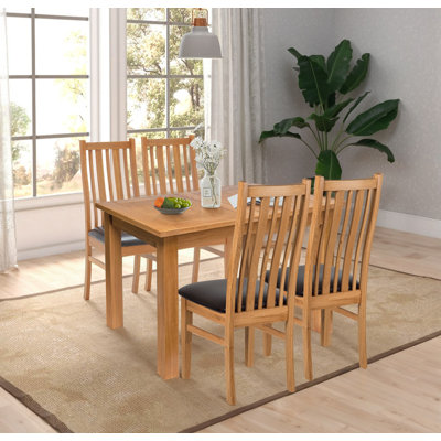 Sorrento 4 - Person Extendable Solid Oak Dining Set