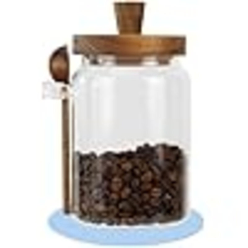 Pots en verre avec couvercles en bois et cuillère, 26 oz