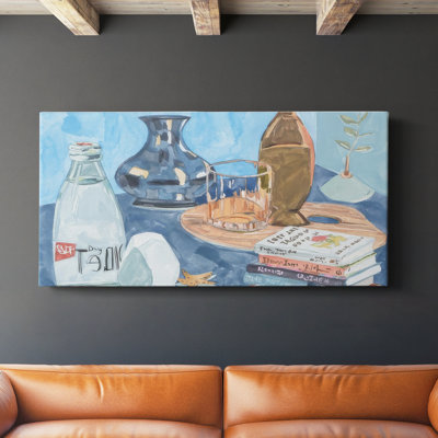 Bleu nature morte II - Toile tendue avec châssis - Prêt à accrocher