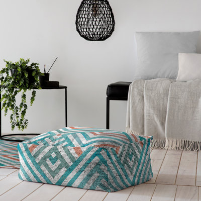 Brigg 50cm Wide Square Chevron Pouffe Ottoman