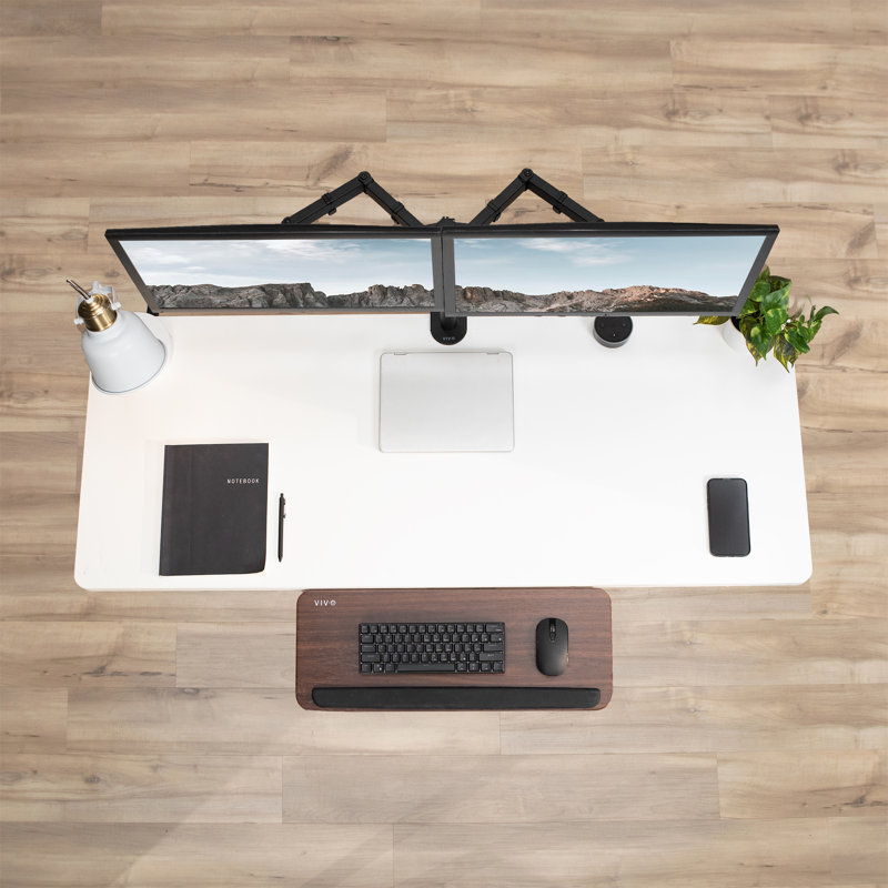 Dark Wood Adjustable Ergonomic Keyboard and Mouse Tray