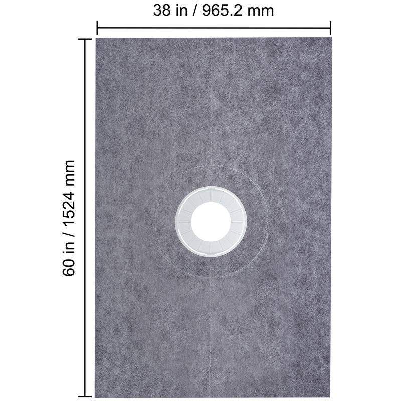 60'' W 38'' D Rectangular Single Shower Base, Center
