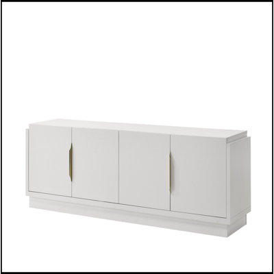 70"W White 4-Door TV Stand