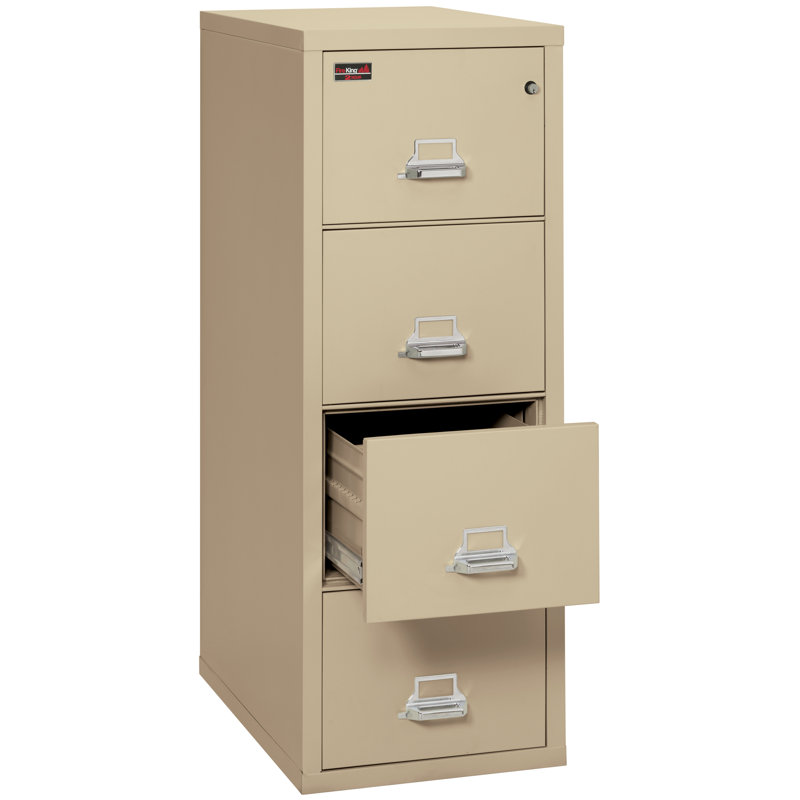 21.3125'' Wide 4 -Drawer Steel File Cabinet, Parchment, Key Lock