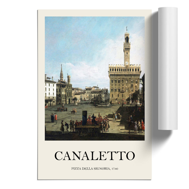 Piazza Signora in Florence Print by Giovanni Canaletto - Frameless Print, 42cm H x 30cm W x 0.1cm D