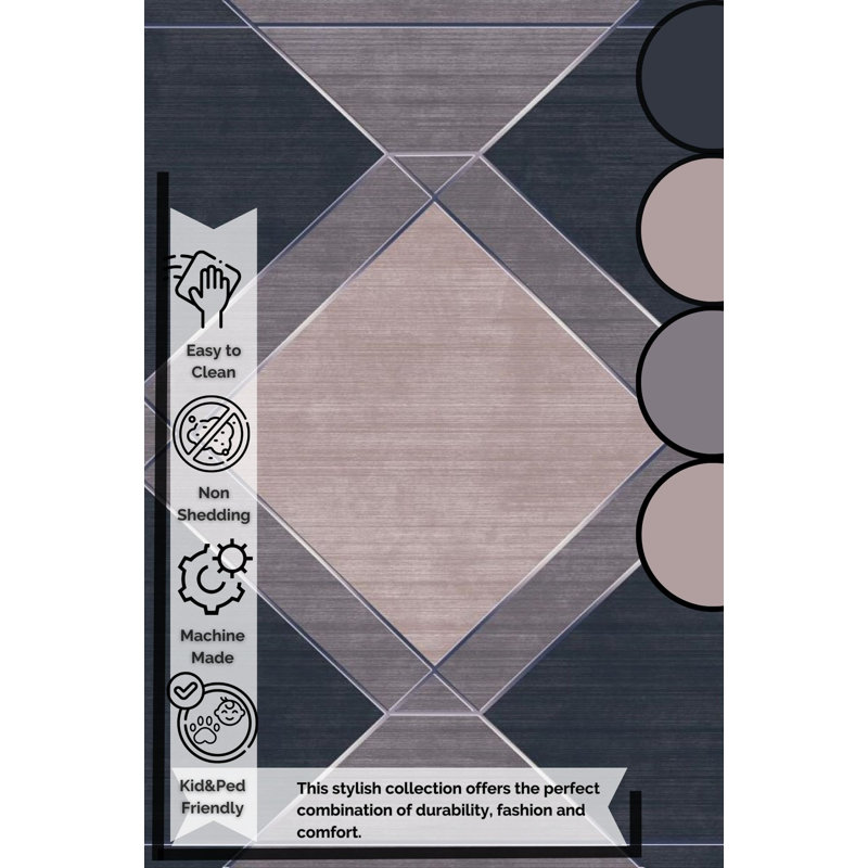 Tapis en coton Jaylynn, Rectangle 6 pi 7 po x 8 pi 2 po