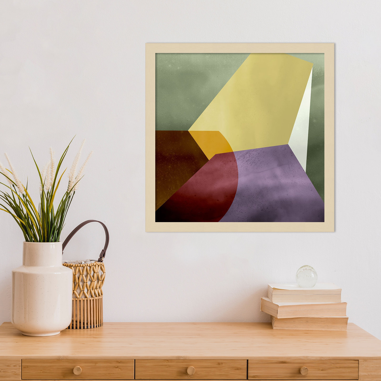 Essentially Minimal VI by Flagler Wood Framed Wall Art Print, Brown, 17" H x 17" W