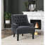 Chaise d'appoint capitonnée en chenille noire, sièges de salon traditionnels en bois massif pour adultes, 1 pièce
