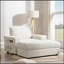Canapé-lit surdimensionné de 42 po pour l'intérieur, en fausse fourrure de lapin avec repose-pieds et accoudoirs de rangement, porte-gobelets, fauteuil-lit rembourré, canapé-lit avec siège profond pour le salon, la chambre à coucher,-696551131