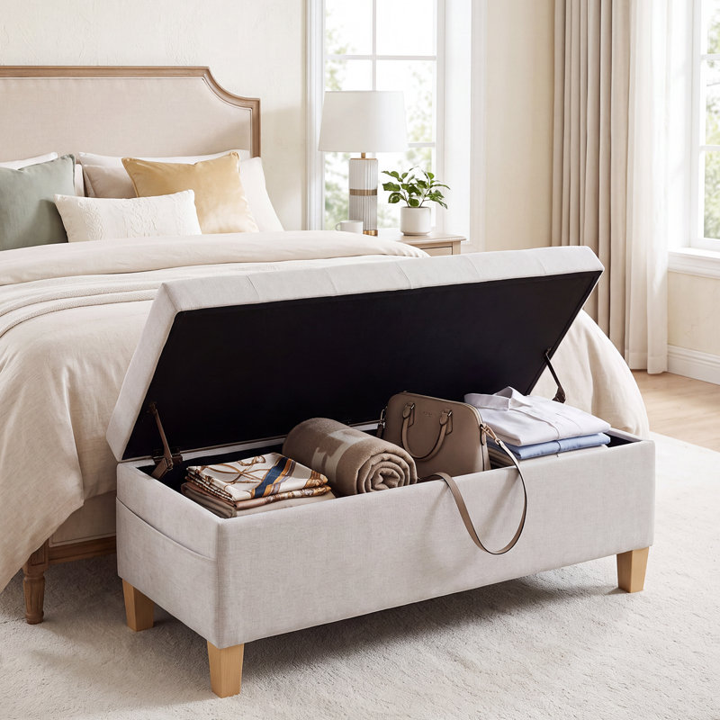 Upholstered Chenille Storage Standard, Ivory