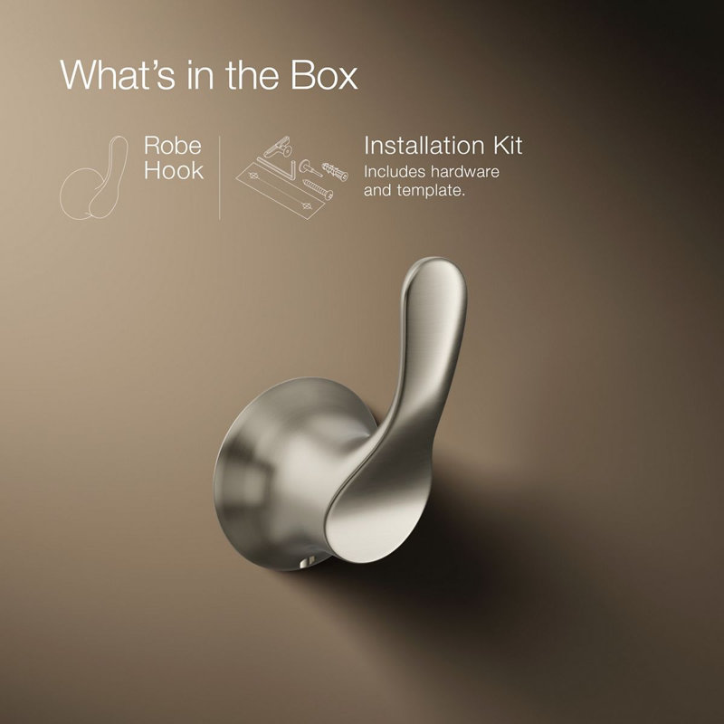 Simplice Robe Hook, Vibrant Brushed Nickel