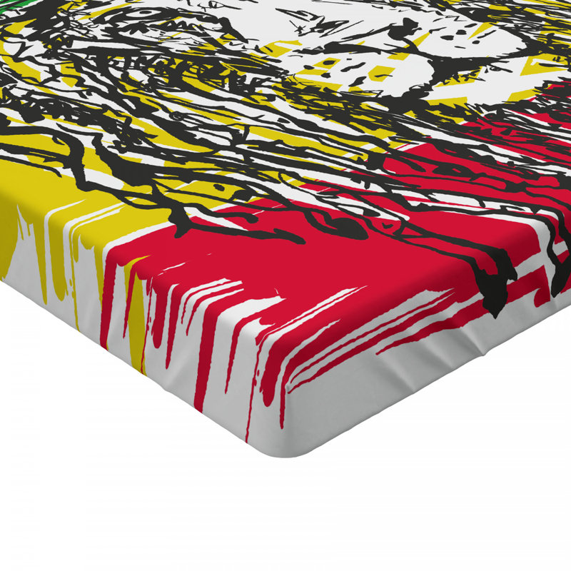 Rasta Lion Head Print Twin Microfiber Fitted Sheet