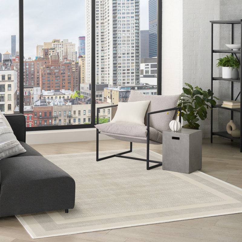 Grand Street 9' x 12' Ivory Taupe Modern Indoor Rug x DKNY, Rectangle 9' x 12'