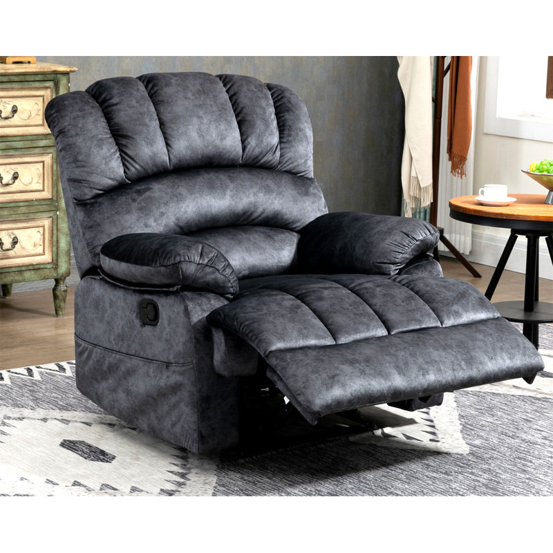 Fauteuil inclinable Waynette, Velours gris foncé