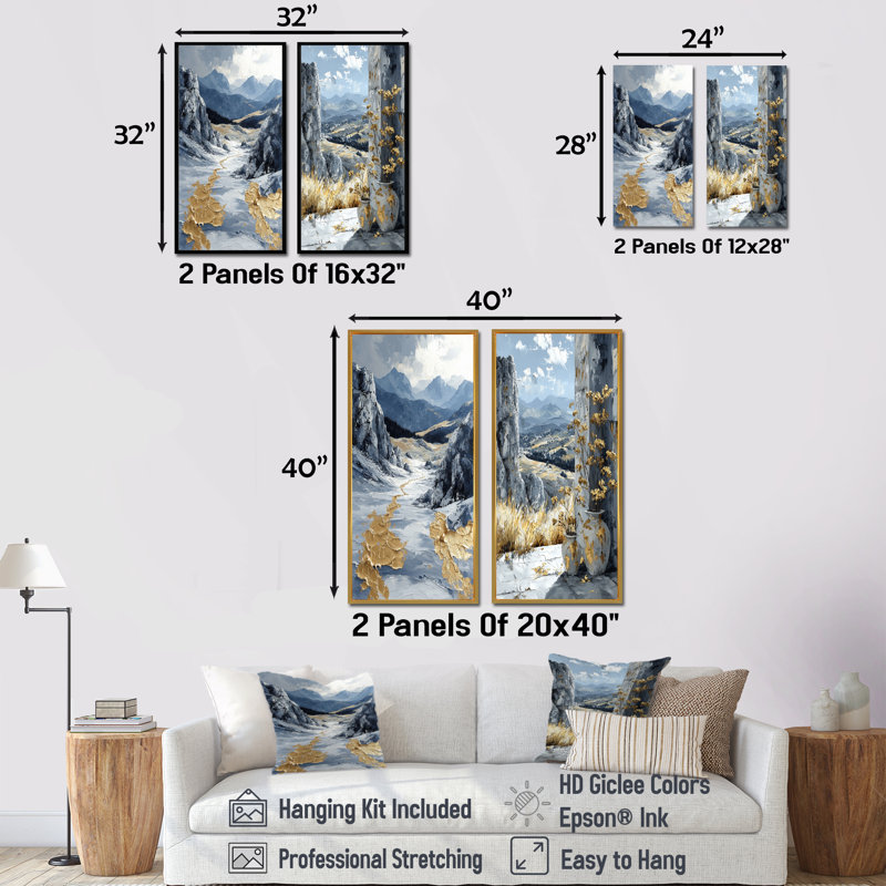 Ensemble de 2 pièces d'art mural en or d'Istamboul I - Istanbul, Toile tendue, H 28 po x l 24 po