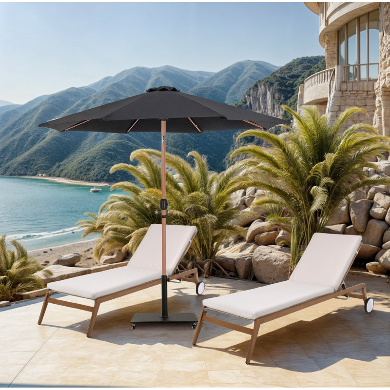 Parasol de patio en tissu / aluminium avec base Chavelle