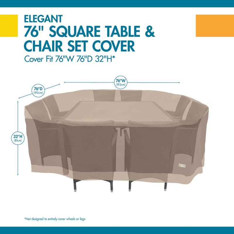 Steve Outdoor Patio Dining Set Cover, 32" H x 76" W x 76" D