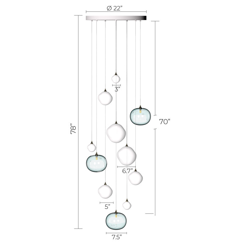 Allure 11 - Light Pendant, Chrome