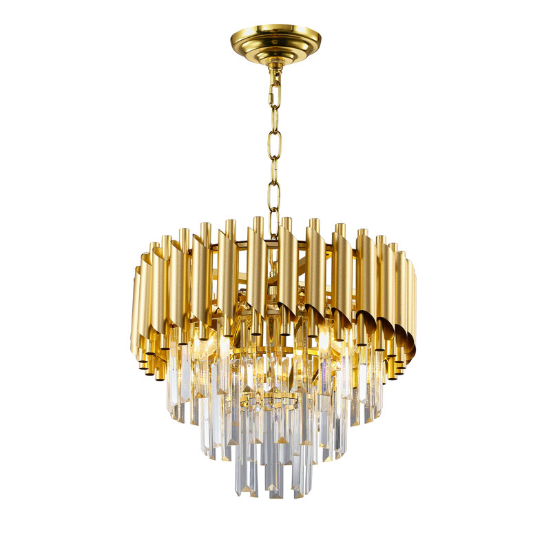 Lustre moderne en cristal K9 de 16 po à hauteur réglable