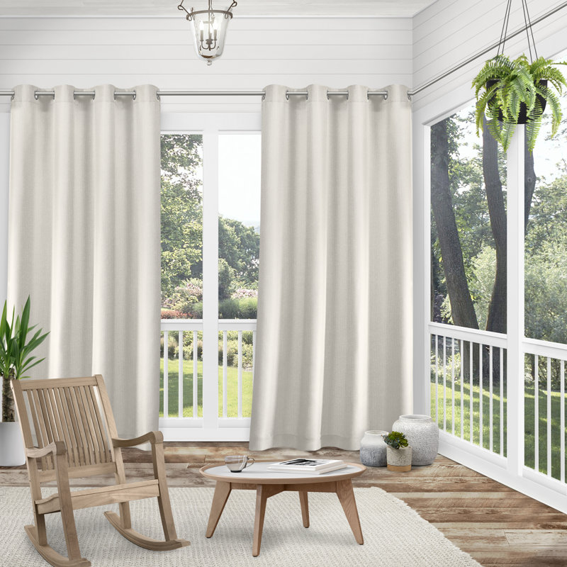 Lusetta Semi-Sheer Curtain Panel Pair, 54" W x 84" L, Pool Blue