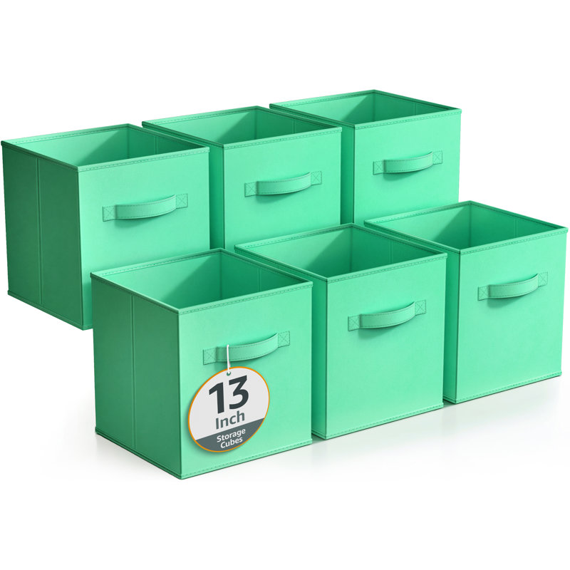 Cubes de rangement en tissu Sorbus - 6 bacs de rangement pliables, 13 pouces - multicolore - bleu sarcelle