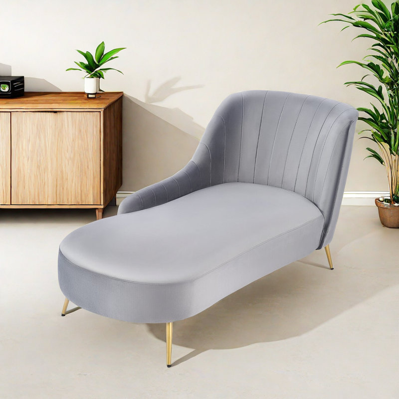 Fauteuil inclinable moderne et simple, Mélange de polyester gris, Chaise longue à accoudoir droit